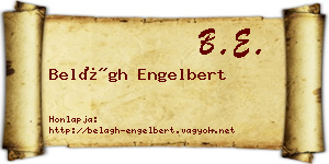 Belágh Engelbert névjegykártya